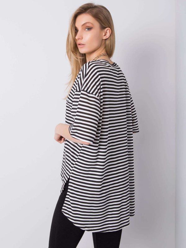 Wholesale Black and white striped t-shirt Fidenza RUE PARIS