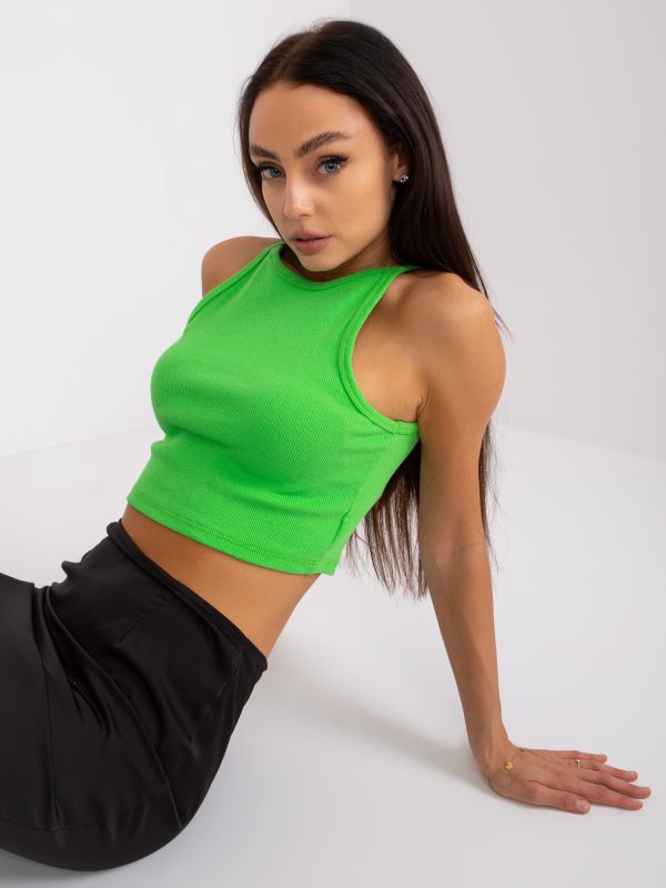 Wholesale Light green ribbed top Margo RUE PARIS