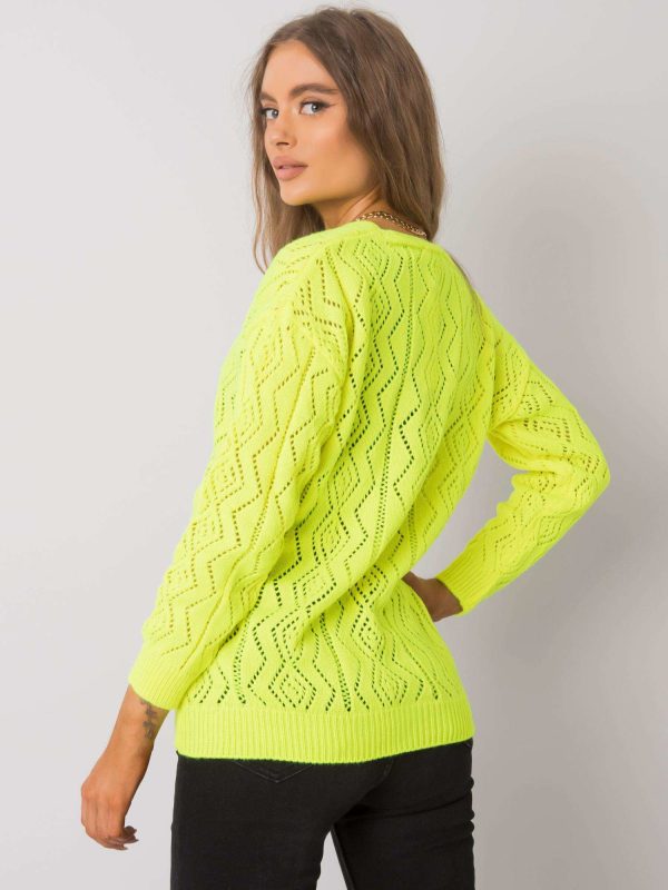 Wholesale Fluo yellow V-neck cardigan Gregoire RUE PARIS