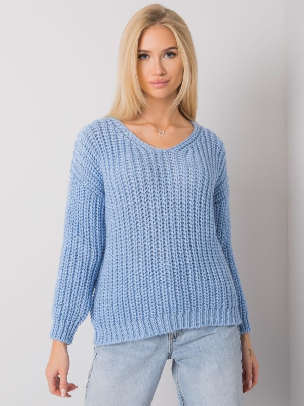 Wholesale Blue knitted sweater Worthington RUE PARIS