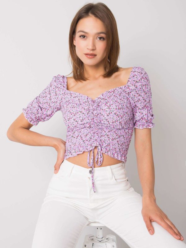 Wholesale Purple blouse with patterns of Gloire RUE PARIS