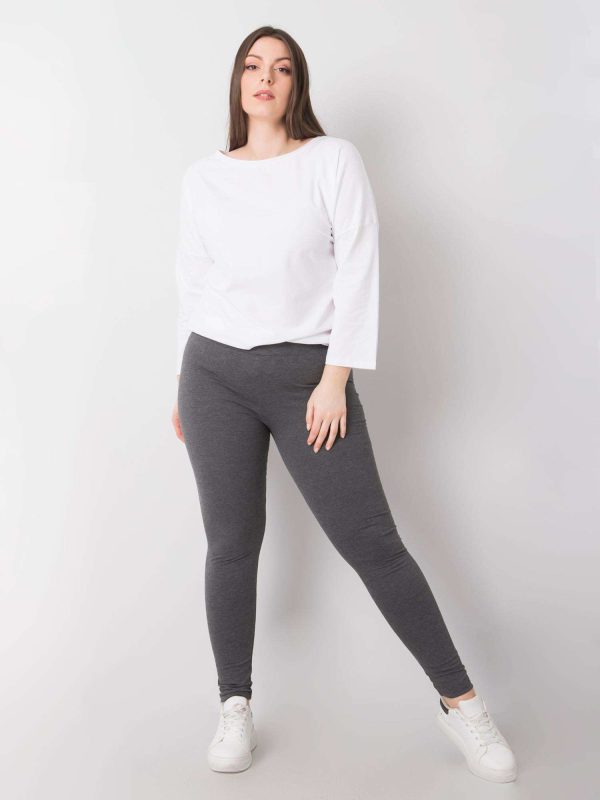 Wholesale Dark Grey Melange Plus Size Cotton Leggings Phoebe