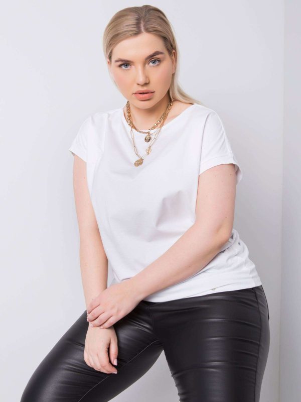 Wholesale White T-shirt plus size Leanne