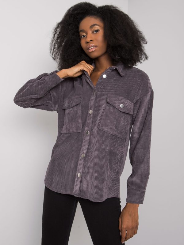 Wholesale Mary RUE PARIS Graphite Corduroy Shirt