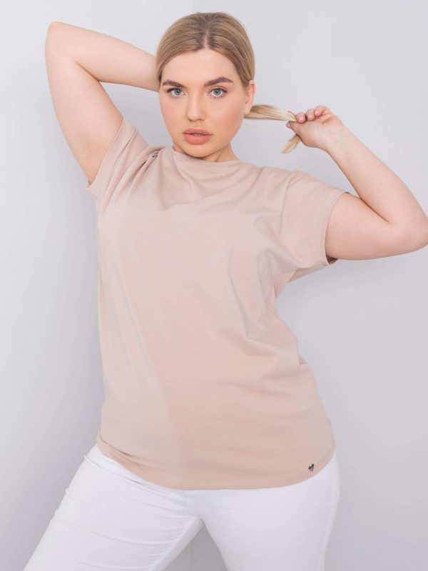 Wholesale Beige T-shirt plus size Leanne