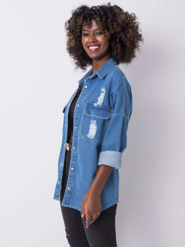 Wholesale Blue denim shirt Noa RUE PARIS