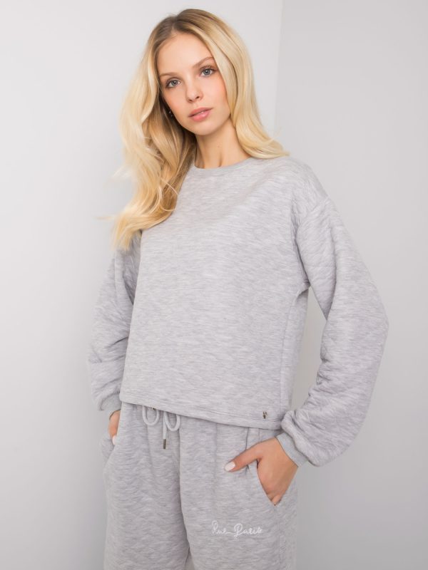 Wholesale Gray quilted sweatshirt without hood Kerstine