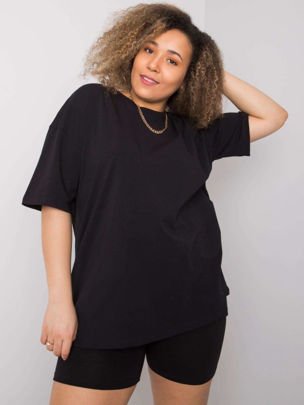 Wholesale Black T-shirt plus size Gaia