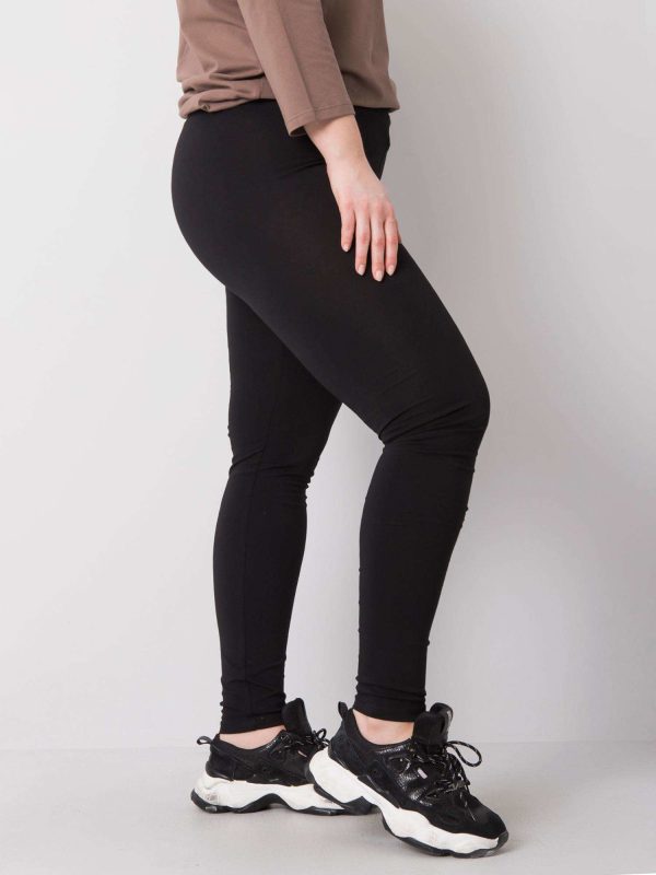 Wholesale Phoebe Black Plus Size Cotton Leggings