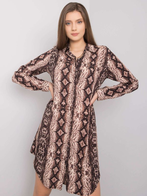 Wholesale Brown dress with patterns Venice RUE PARIS