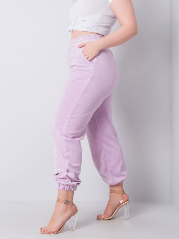 Wholesale Light purple velour sweatpants Jackie RUE PARIS