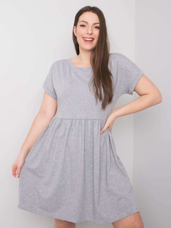 Wholesale Grey Melange Cotton Plus Size Molly Dress