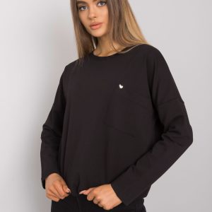 Wholesale Black Basic Blouse with Norine Pocket