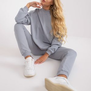 Wholesale Grey sweatshirt basic oversize long sleeve