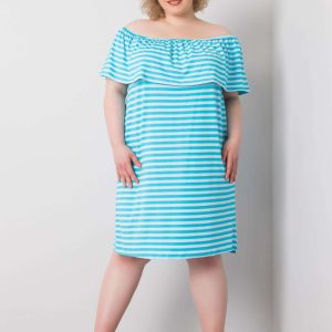 Wholesale Annabel's Blue Plus Size Striped Dress