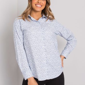 Wholesale White and dark blue shirt for women in design Milazzo RUE PARIS