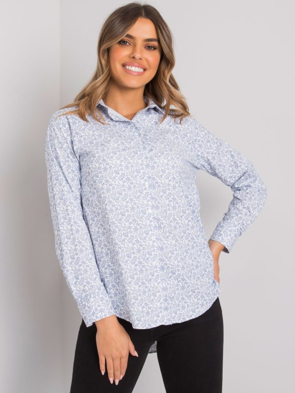 Wholesale White and dark blue shirt for women in design Milazzo RUE PARIS