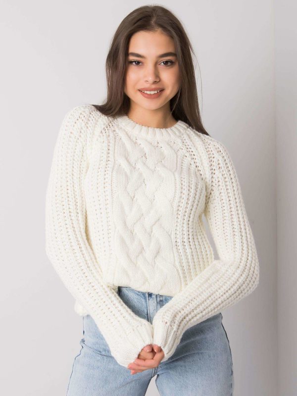 Wholesale Ecru sweater with braids Belfast RUE PARIS