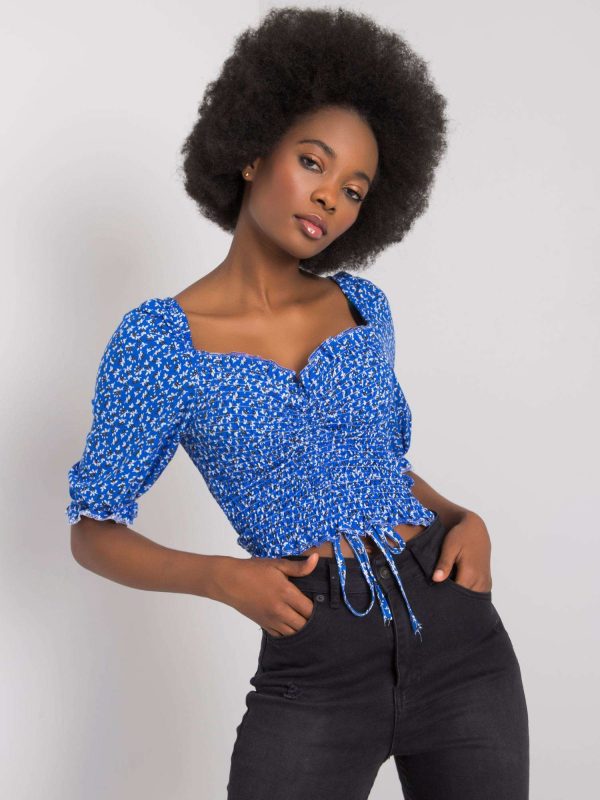 Wholesale Blue blouse with patterns Layne RUE PARIS