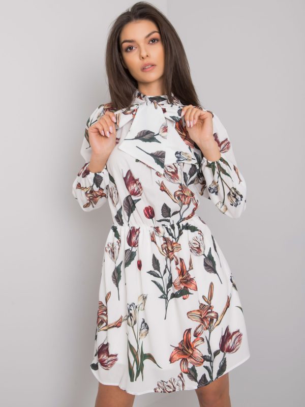 Wholesale White dress with prints Akilah RUE PARIS