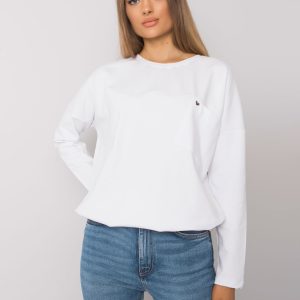 Wholesale White Basic Blouse with Norine Pocket