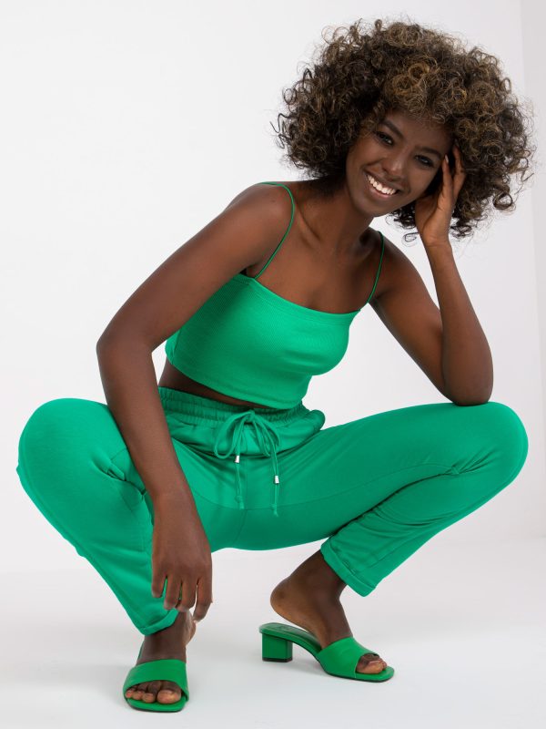 Wholesale Green cotton sweatpants Approachable