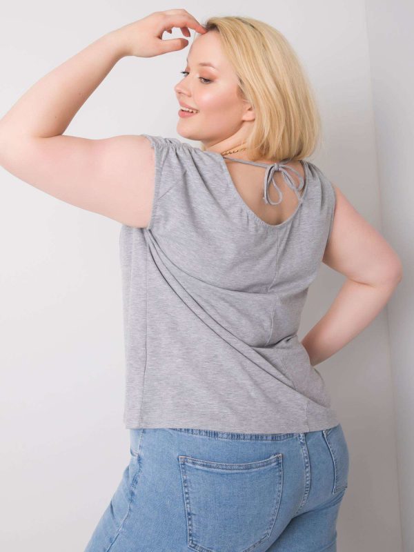 Wholesale Grey melange blouse plus size Penny