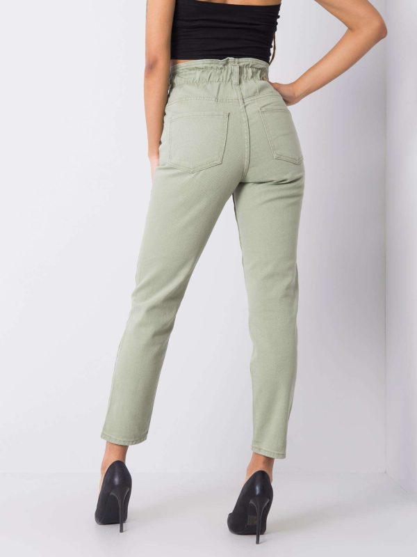 Wholesale Khaki high-waisted jeans Beatrix RUE PARIS