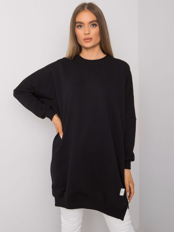 Wholesale Odile RUE PARIS Black Long Sleeve Sweatshirt Dress