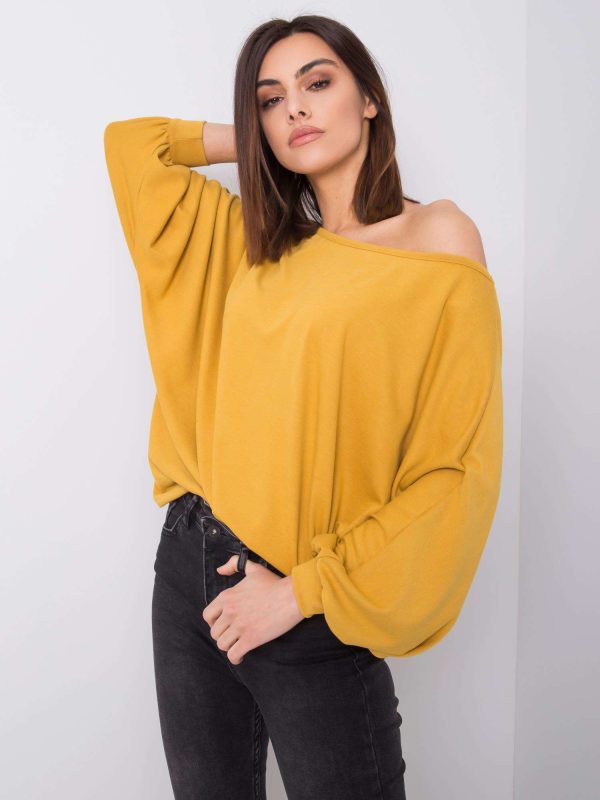 Wholesale Lissa RUE PARIS mustard oversized blouse