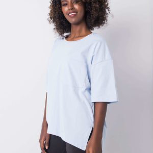 Wholesale Light blue cotton t-shirt Noor RUE PARIS