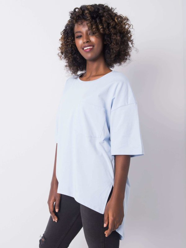 Wholesale Light blue cotton t-shirt Noor RUE PARIS