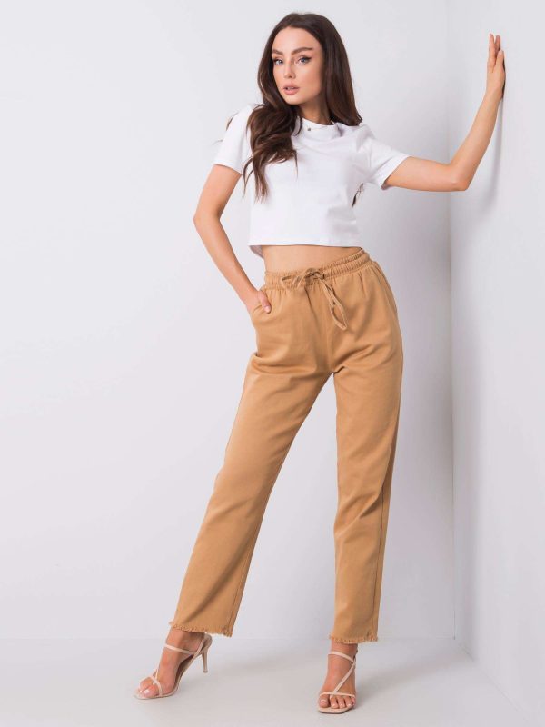 Wholesale Dark beige fabric pants