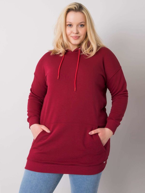 Wholesale Burgundy plus size Luna hoodie