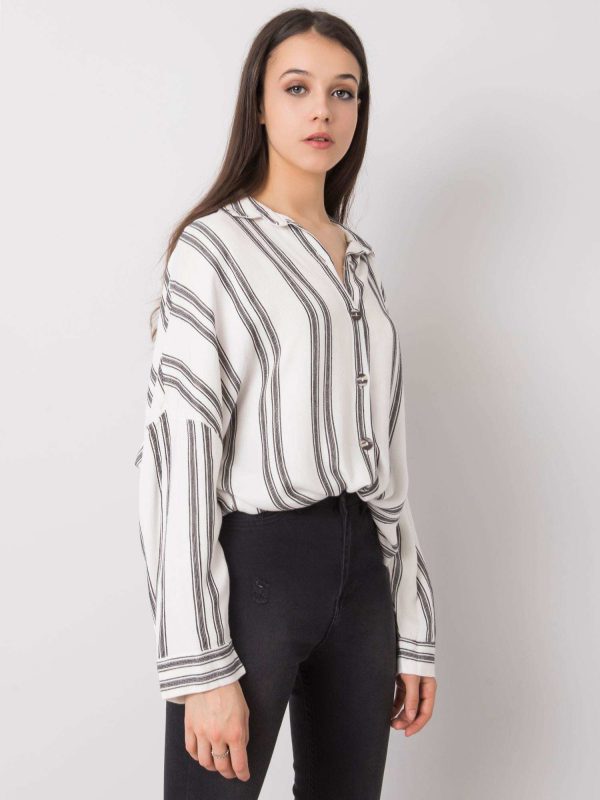 Wholesale Ecru-black striped shirt Augusta RUE PARIS