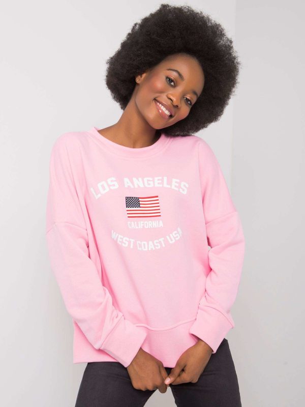 Wholesale Pink sweatshirt with print Loretta RUE PARIS