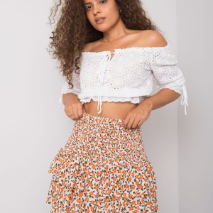 Wholesale White and orange flounce skirt Cyndi RUE PARIS