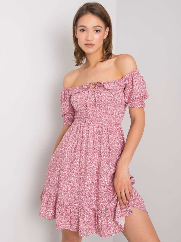 Wholesale Dirty pink ruffle dress Marceline RUE PARIS