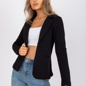 Wholesale Black sweatshirt jacket with button closure