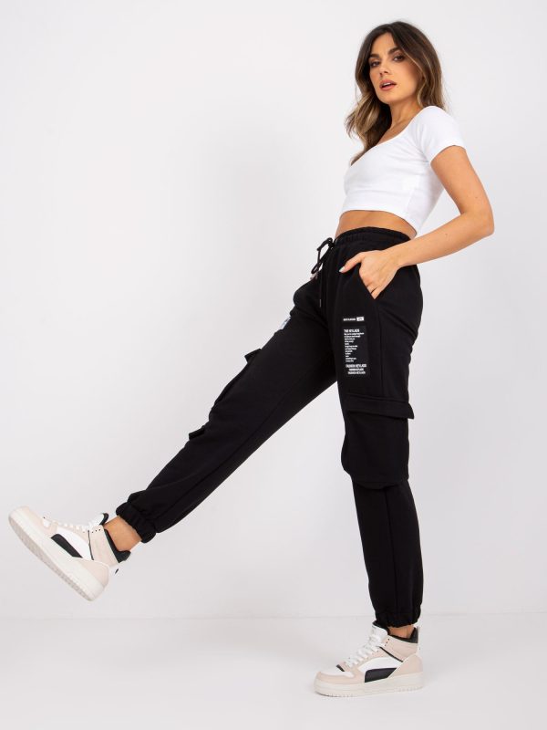 Wholesale Black Gina Cargo Sweatpants