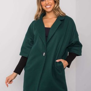 Wholesale Dark Green Loose Coat Aliz RUE PARIS