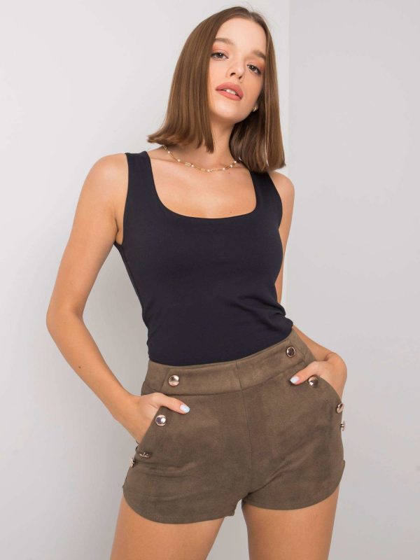 Wholesale Khaki Button Shorts Jaylah RUE PARIS