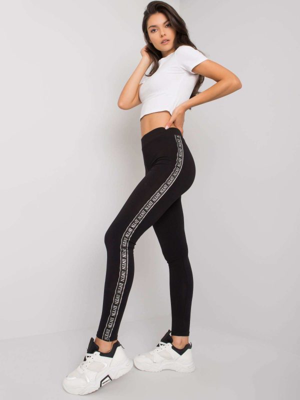 Wholesale Black and silver leggings with stripes Akemi RUE PARIS