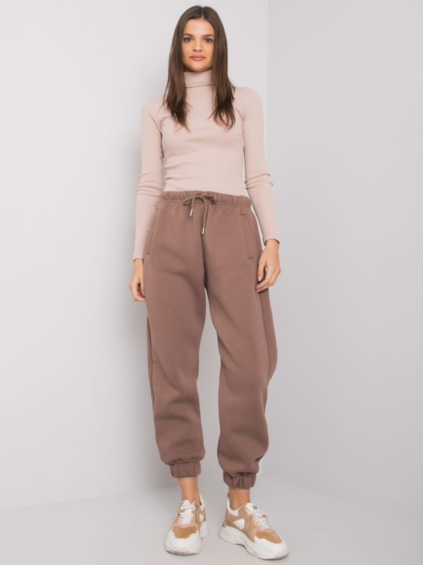 Wholesale Brown cotton sweatpants Esher RUE PARIS