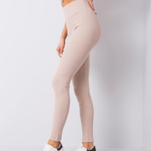 Wholesale Sanja beige ribbed leggings