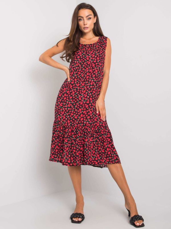 Wholesale Julianne RUE PARIS black and red midi dress