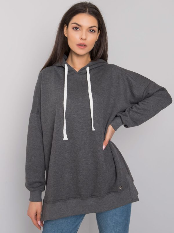 Wholesale Dark Grey Melange Basic Hoodie Cleveland