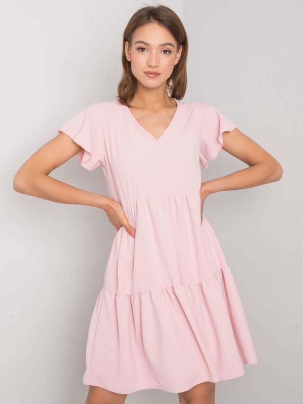 Wholesale Light pink flounce dress Manette RUE PARIS