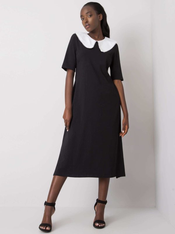 Wholesale Black dress with collar Balsinde RUE PARIS