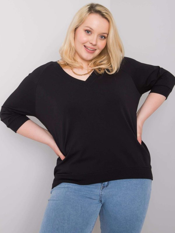 Wholesale Alexandria black plus size sweatshirt